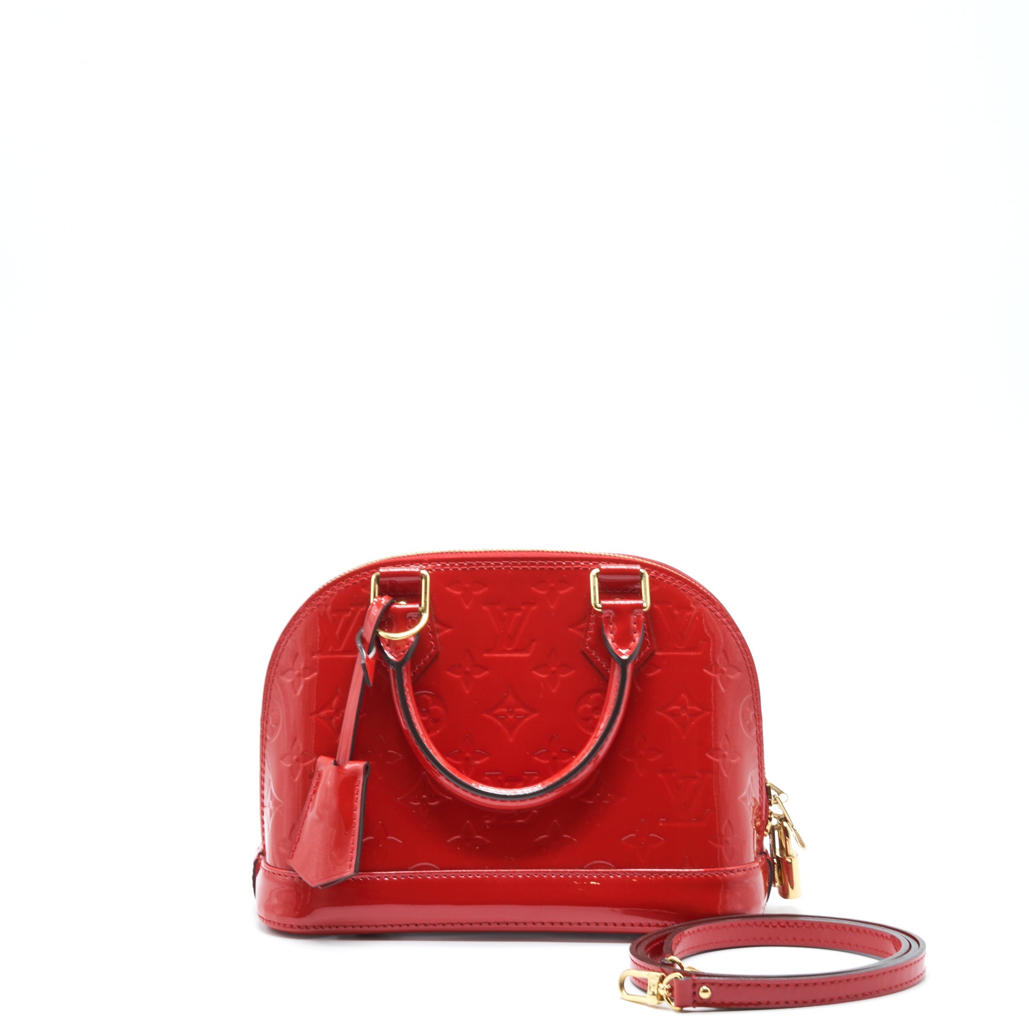 LOUIS VUITTON ALMA BB PATENT RED WITH GHW
