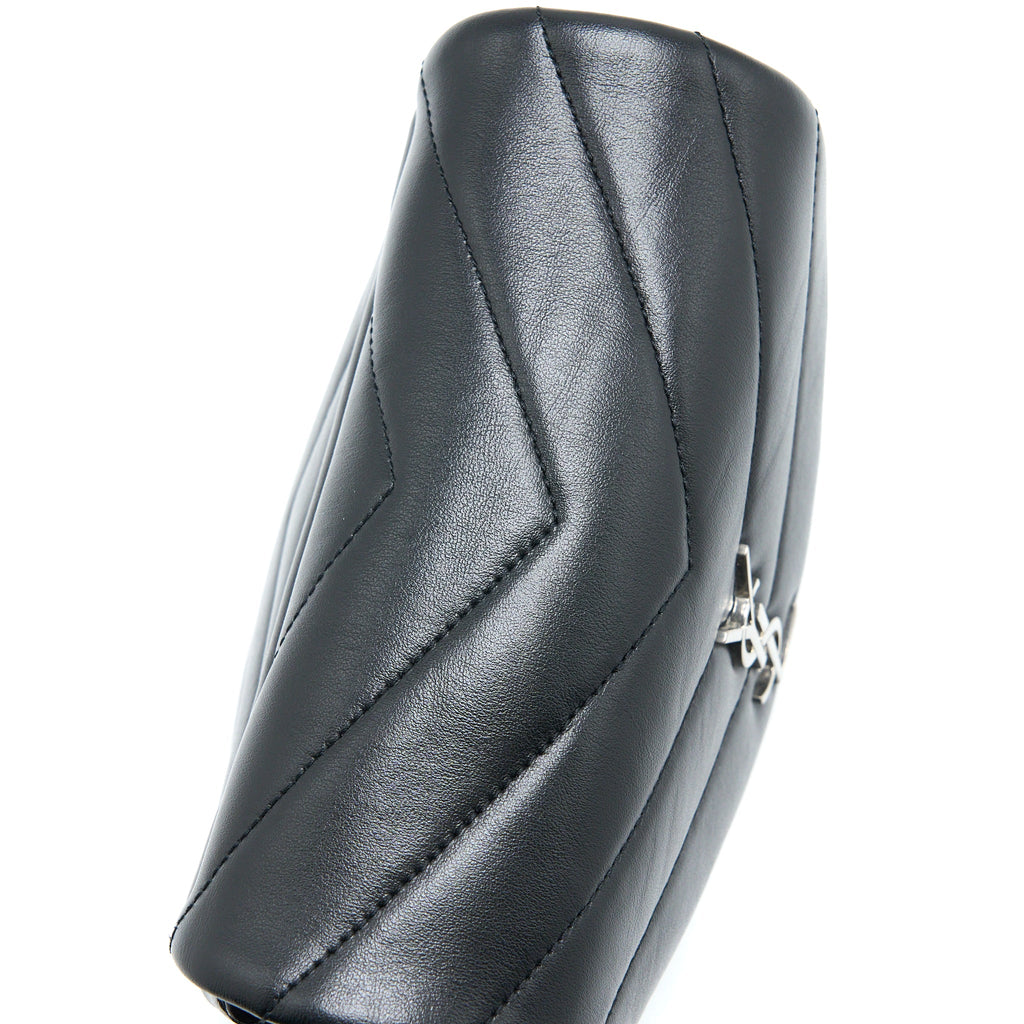 SAINT LAURENT LOULOU TOY STRAP BAG CALFSKIN BLACK SHW