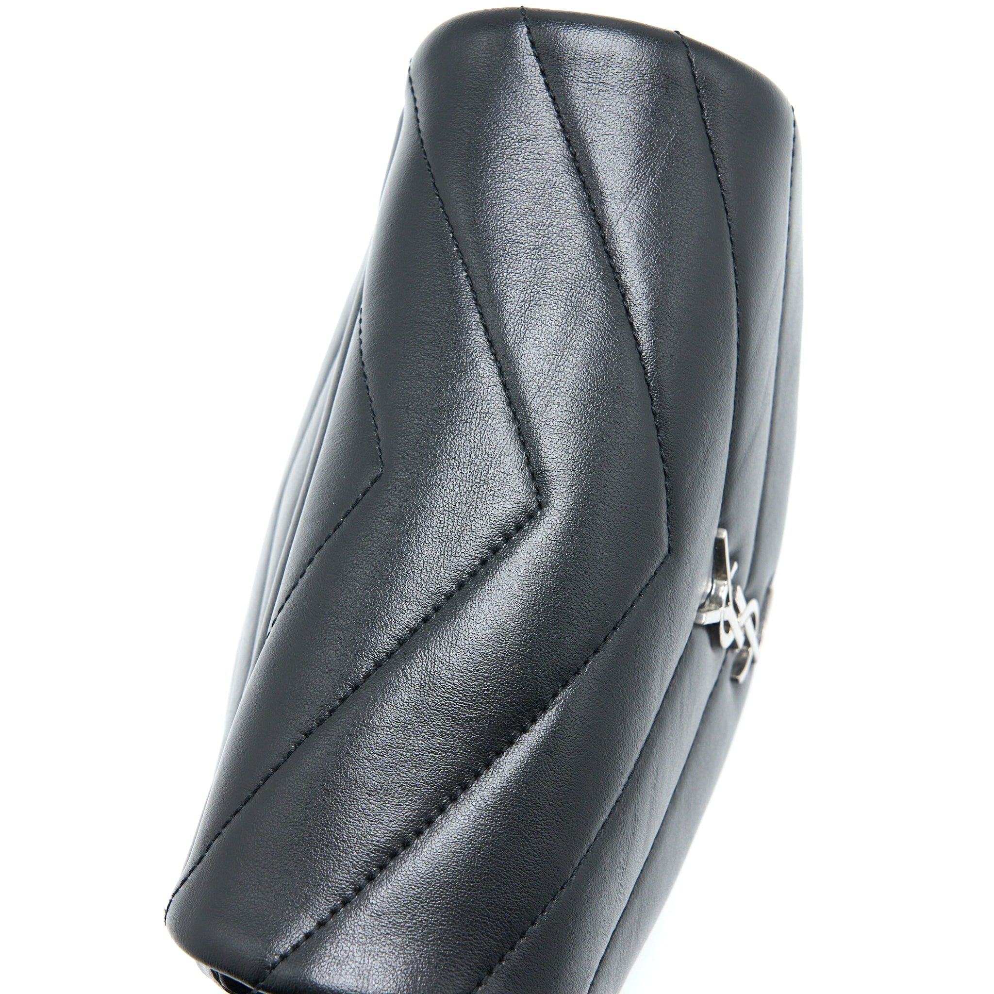 SAINT LAURENT LOULOU TOY STRAP BAG CALFSKIN BLACK SHW
