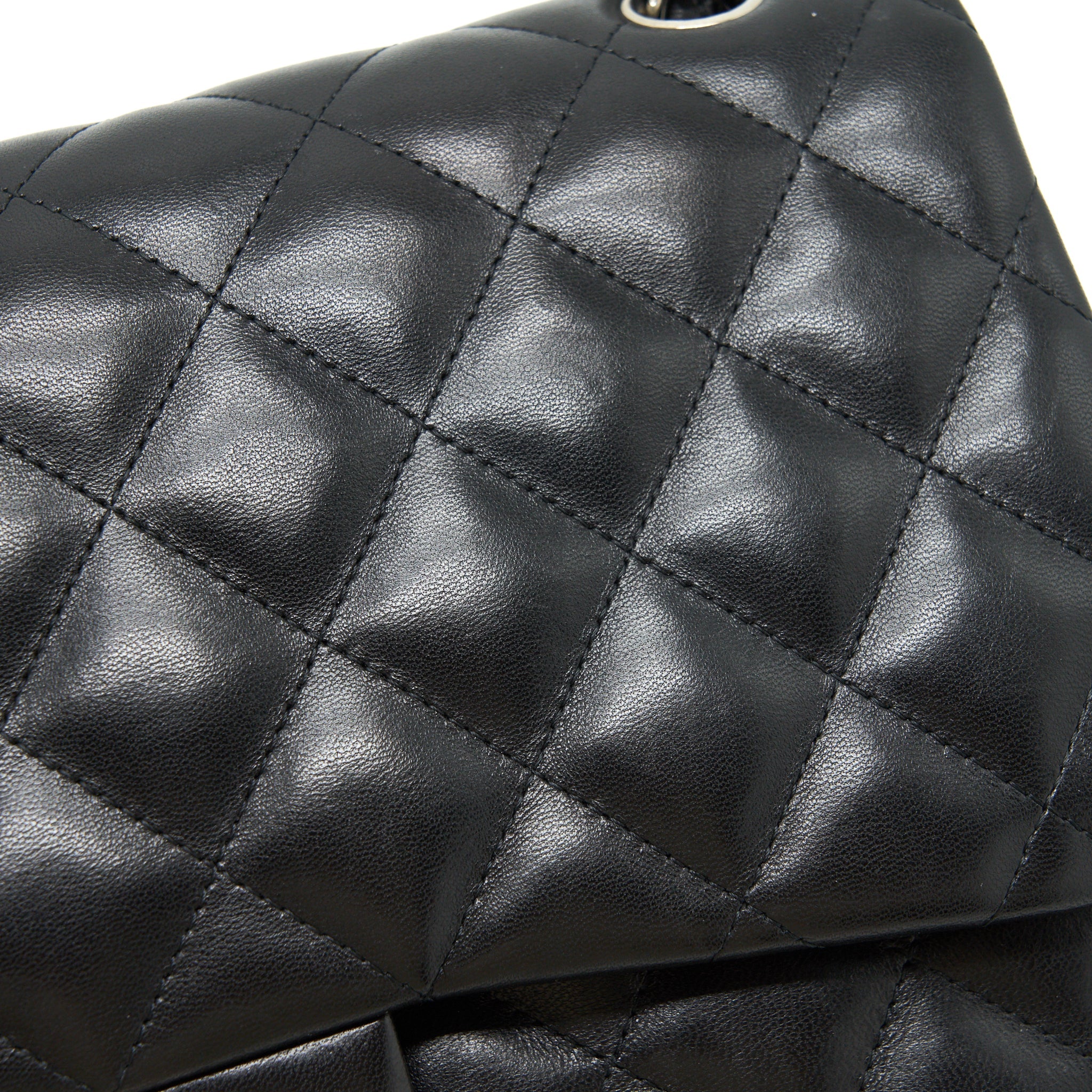CHANEL CLASSIC JUMBO DOUBLE FLAP BAG LAMBSKIN BLACK SHW