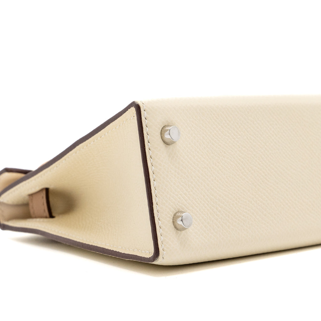 HERMES MINI KELLY II EPSOM NATA / CHAI / GRIS MEYER SHW