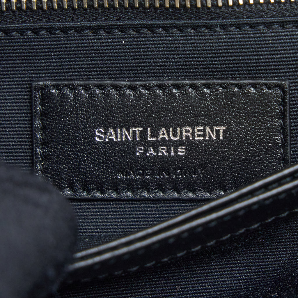 SAINT LAURENT LOULOU TOY STRAP BAG CALFSKIN BLACK SHW