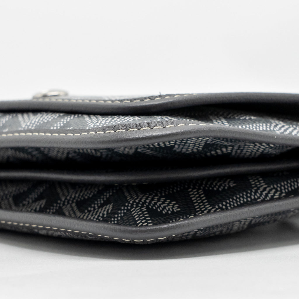GOYARD PORTEFEUILLE POCHETTE PLUMET GOYARDINE CANVAS / CALFSKIN GREY SHW