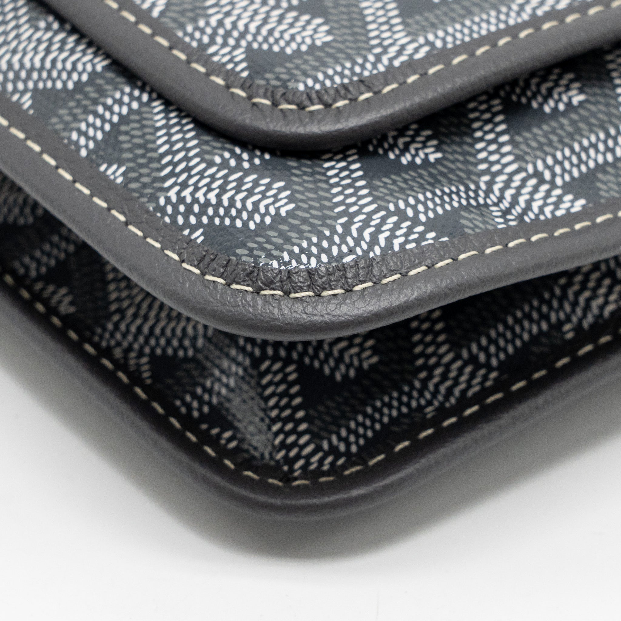 GOYARD PORTEFEUILLE POCHETTE PLUMET GOYARDINE CANVAS / CALFSKIN GREY SHW