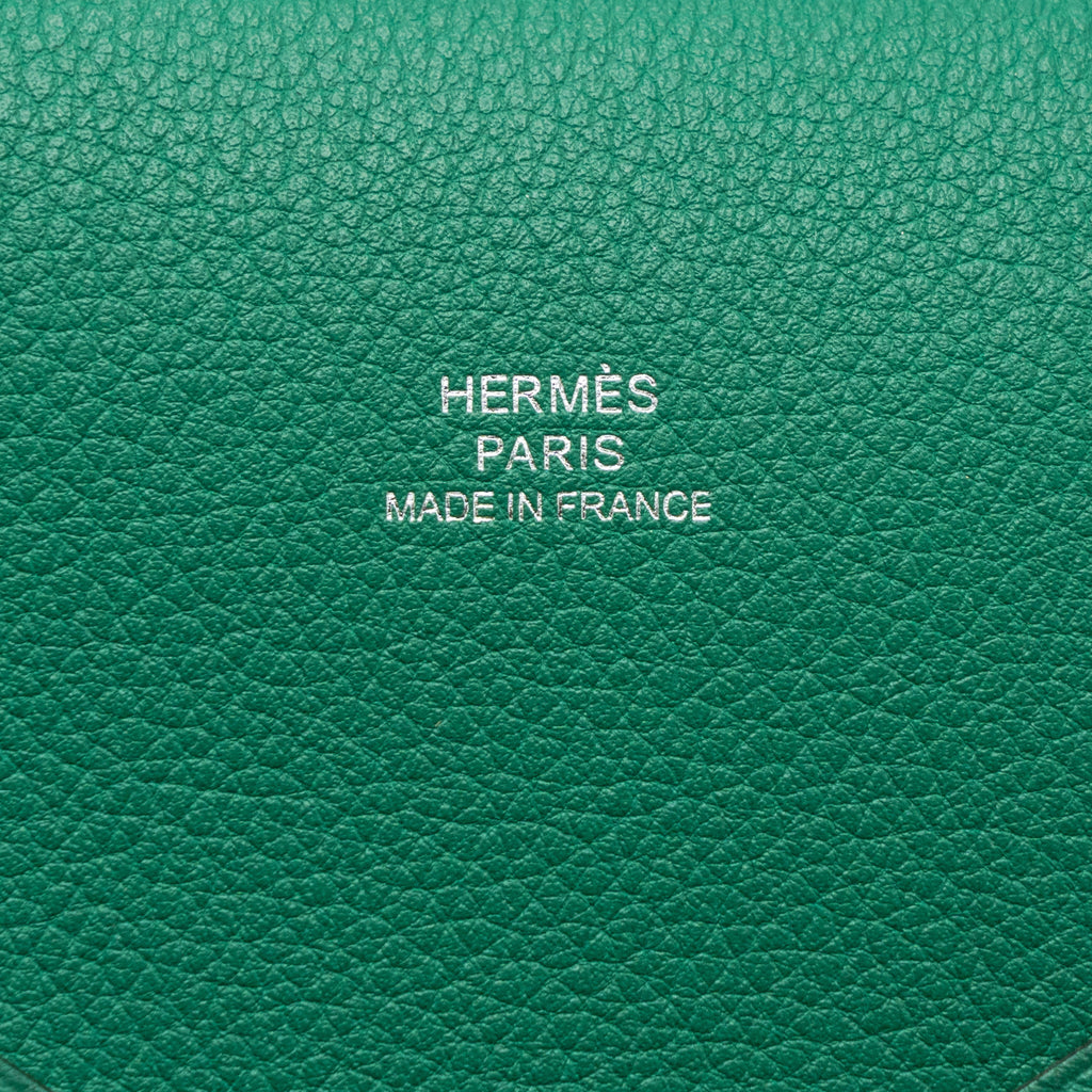 HERMES CALVI POCHETTE MM EVERCOLOR VERT VERTIGO/ VERT TITIEN SHW