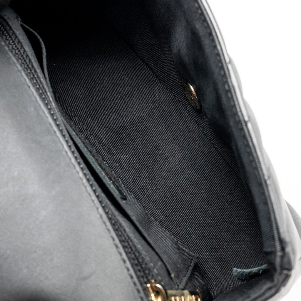 CHANEL CHEVRON FLAP BAG LAMBSKIN BLACK LGHW