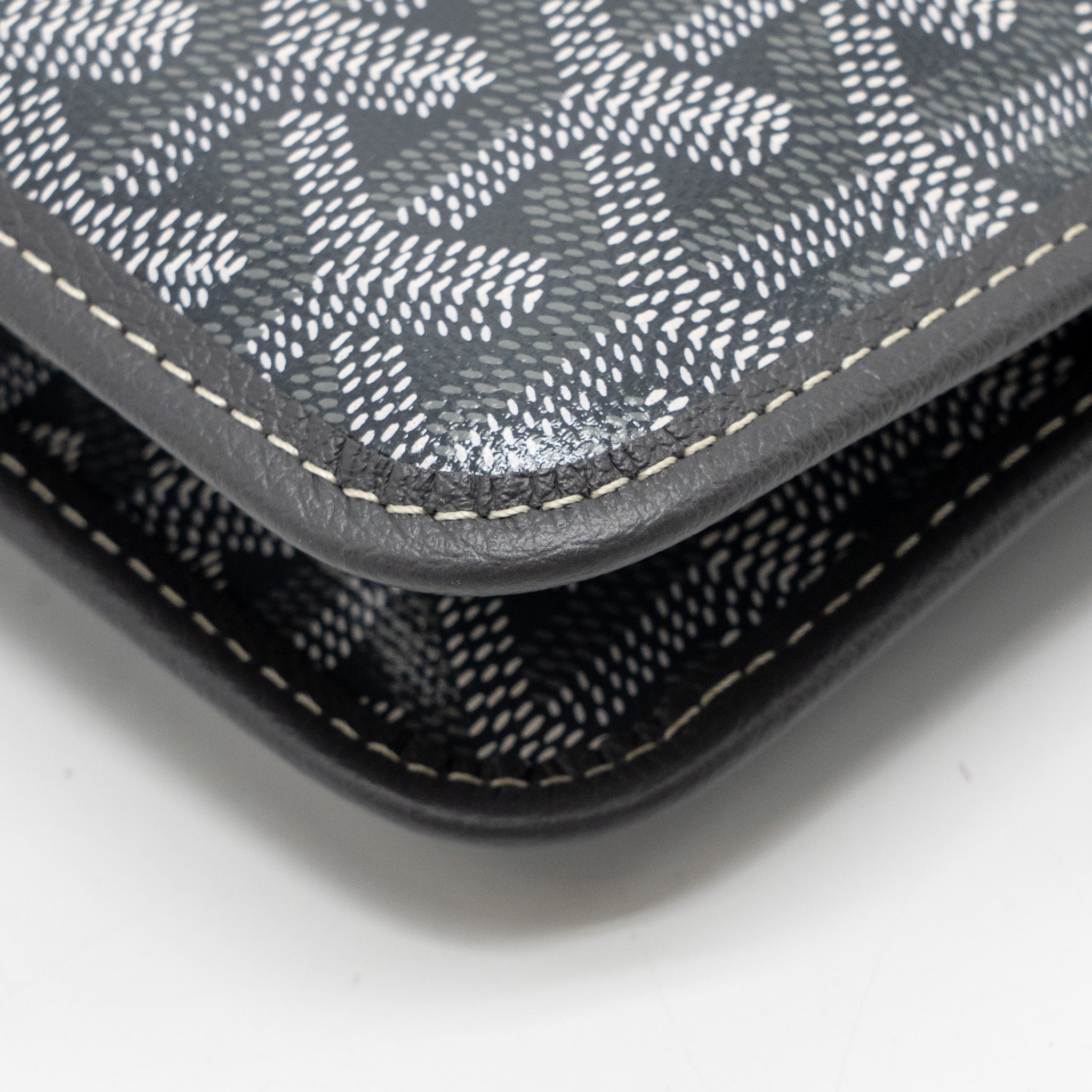GOYARD PORTEFEUILLE POCHETTE PLUMET GOYARDINE CANVAS / CALFSKIN GREY SHW