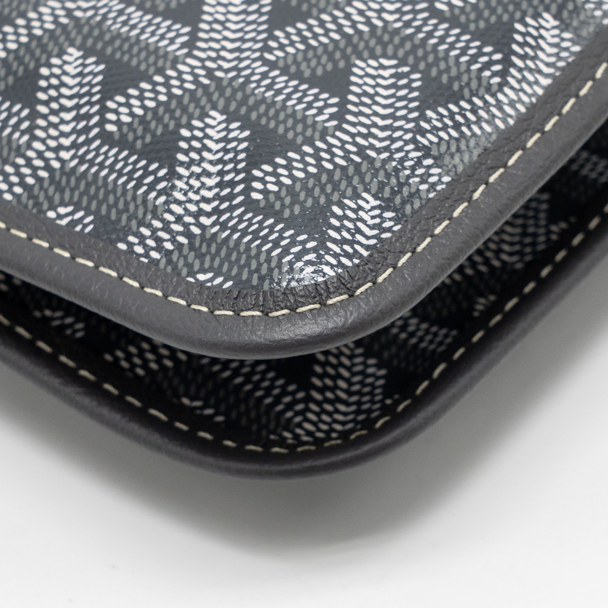 GOYARD PORTEFEUILLE POCHETTE PLUMET GOYARDINE CANVAS / CALFSKIN GREY SHW