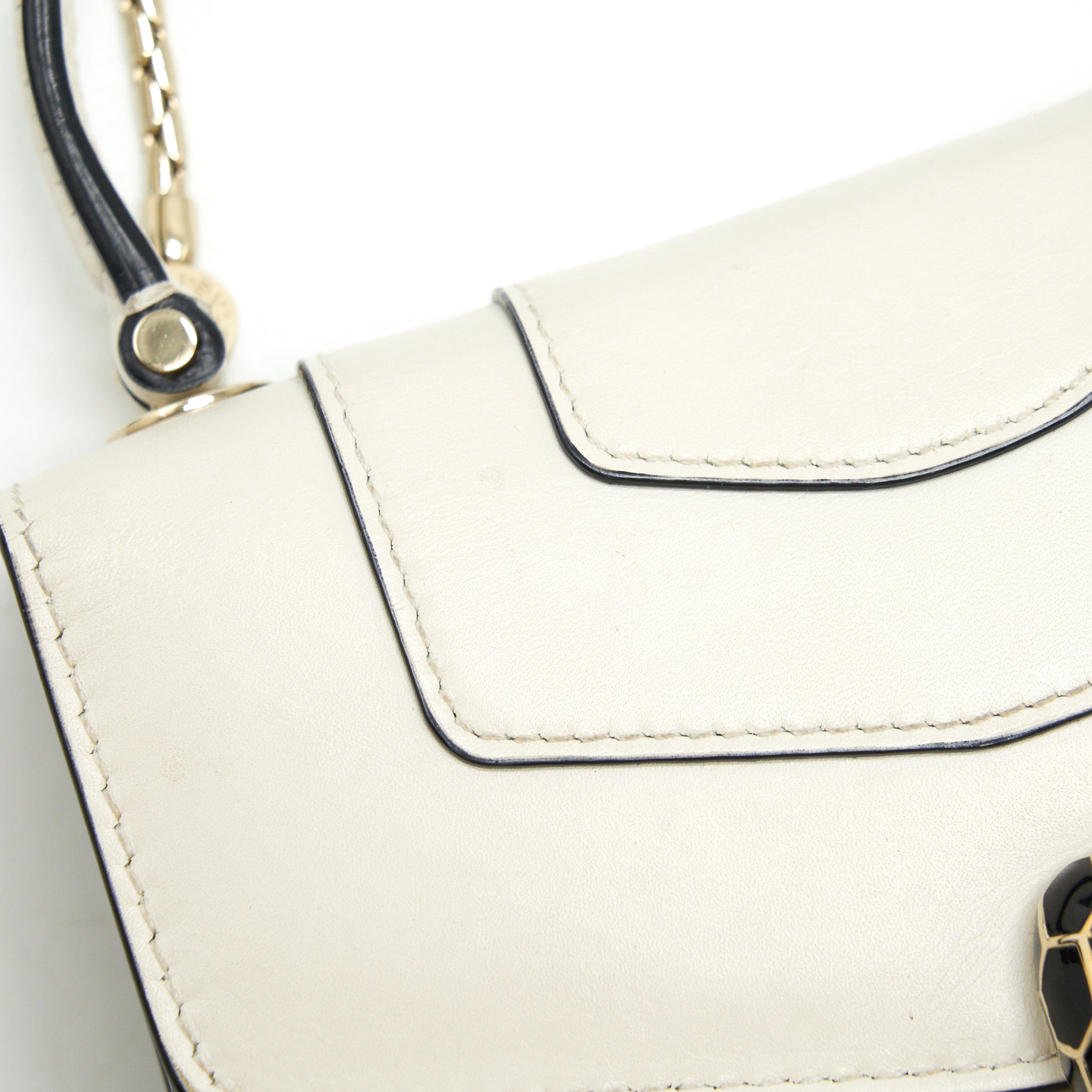 BVLGARI TOP HANDLE SERPENTI BAG WHITE