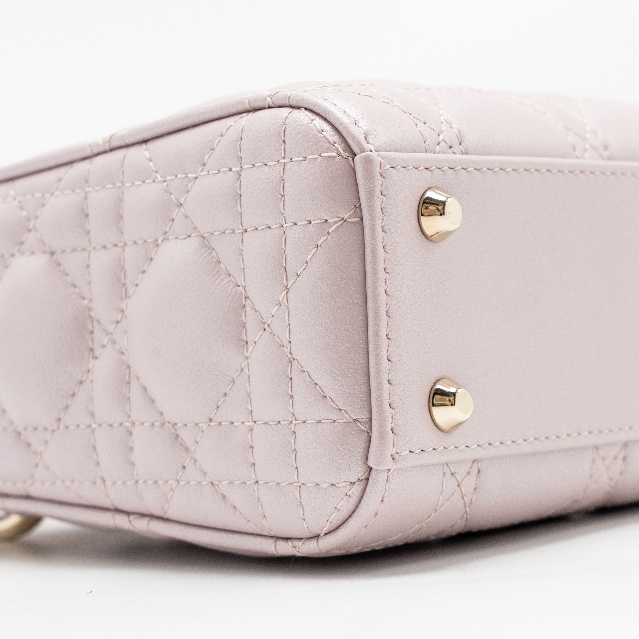 DIOR MINI LADY DIOR LAMBSKIN LIGHT PINK LGHW