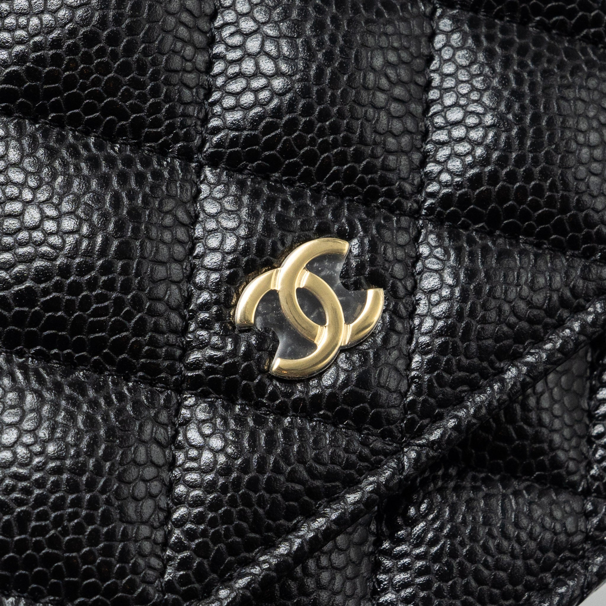 CHANEL CLASSIC WALLET ON CHAIN CAVIAR BLACK GHW (MICROCHIP)