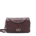 CHANEL JUMBO QUILTED FLAP BAG CALFSKIN BURGUNDY RUTHENIUM HARDWARE