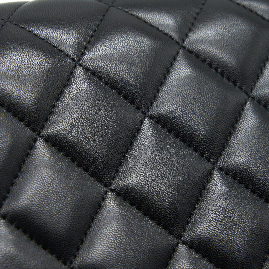 CHANEL JUMBO CLASSIC DOUBLE FLAP BAG LAMBSKIN BLACK GHW