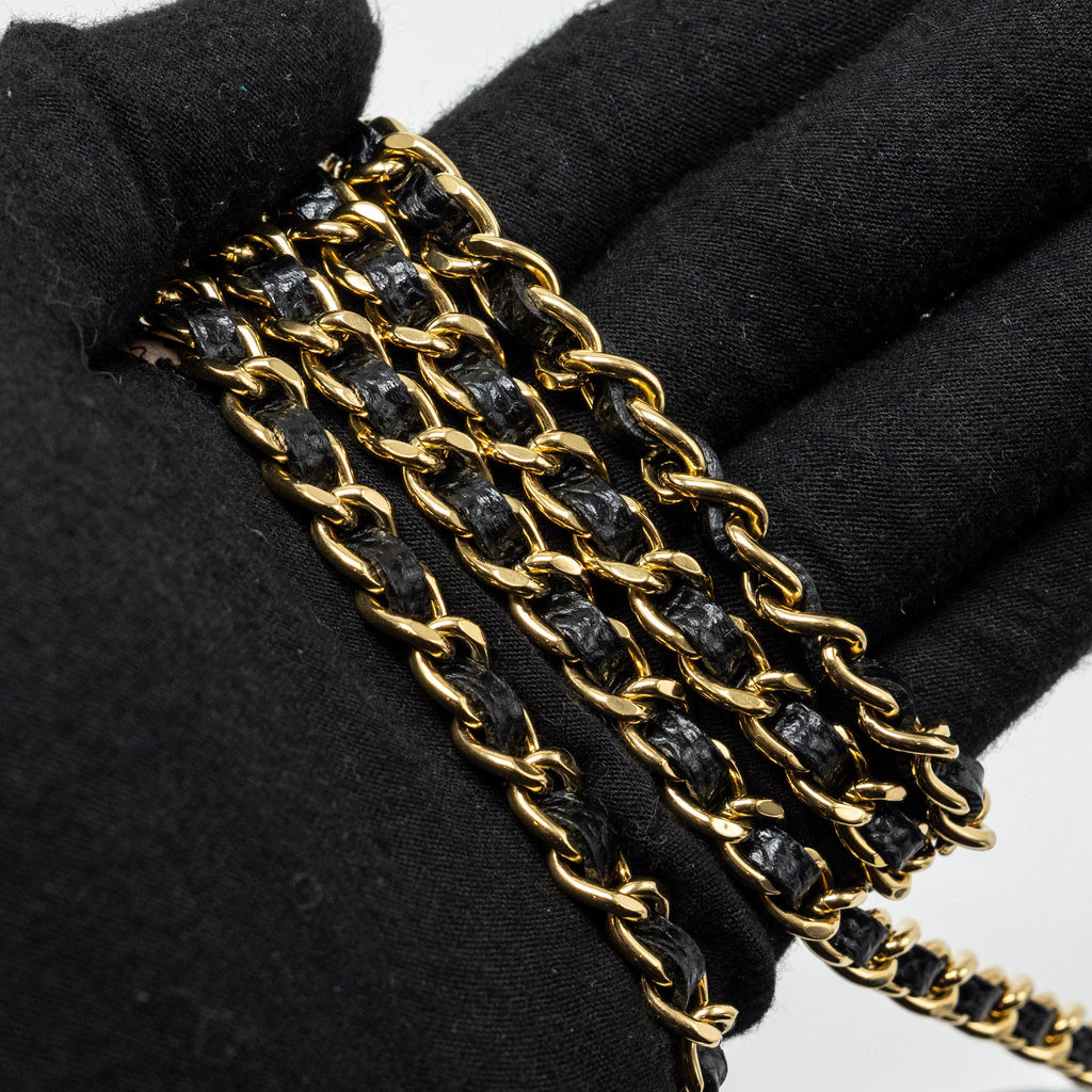 CHANEL CLASSIC WALLET ON CHAIN CAVIAR BLACK GHW (MICROCHIP)