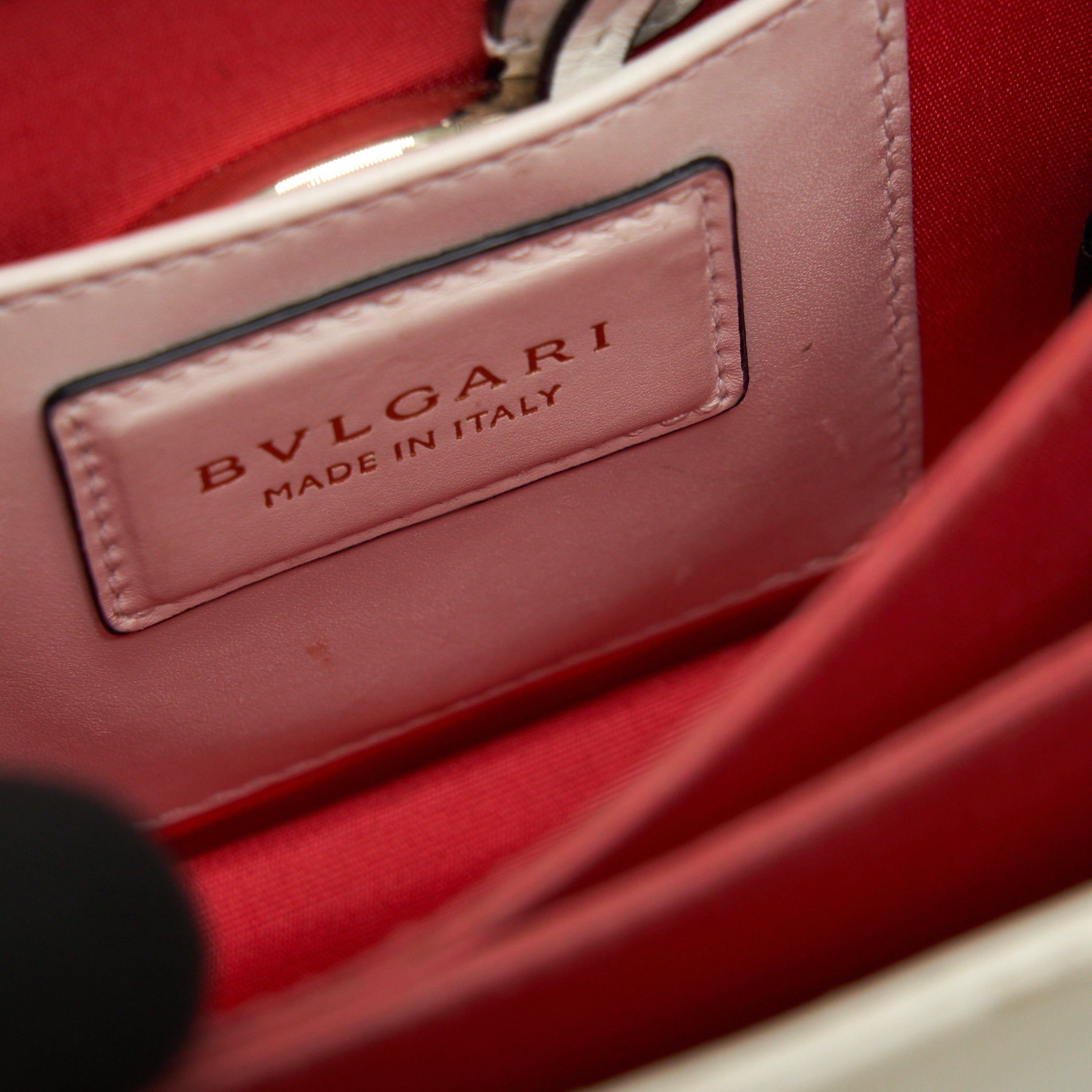 BVLGARI TOP HANDLE SERPENTI BAG WHITE