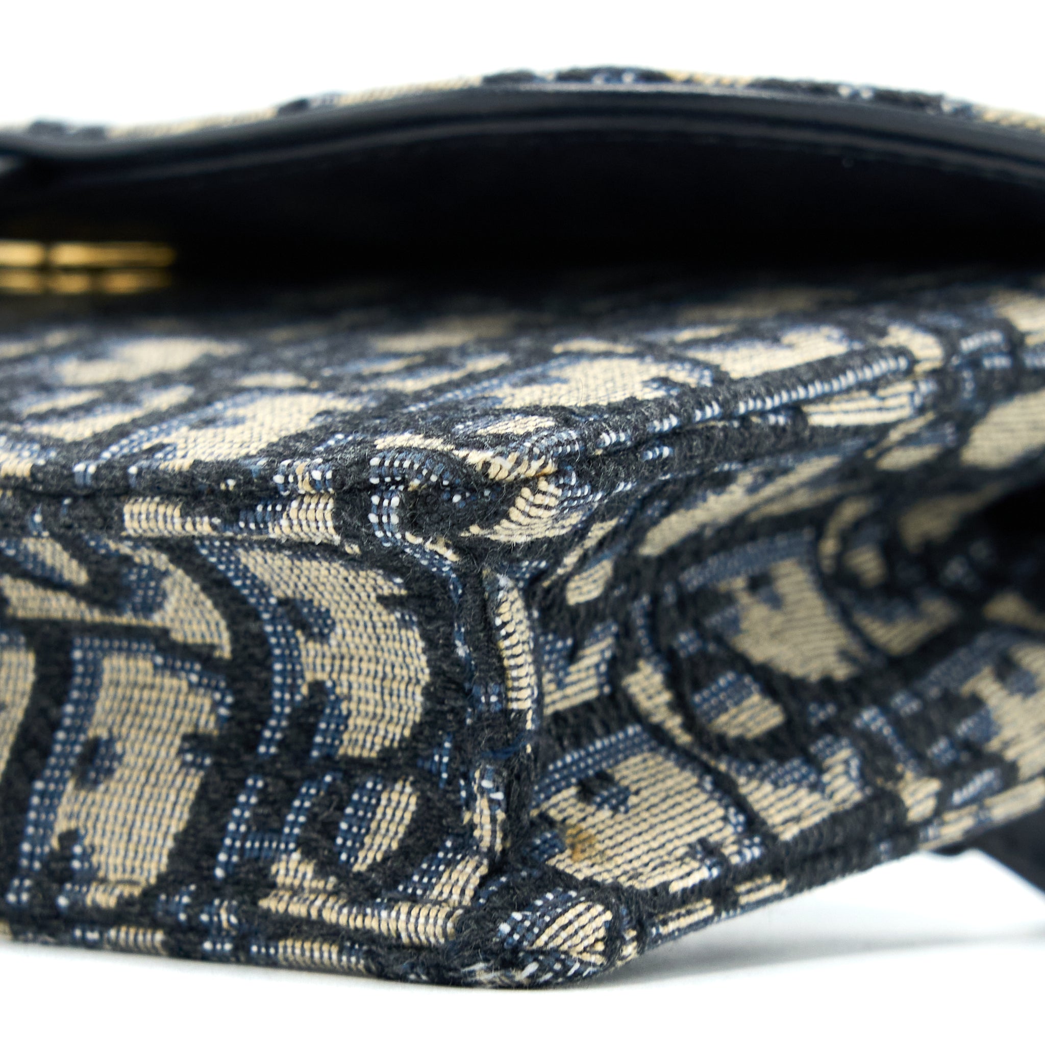 DIOR SADDLE BELT POUCH BLUE OBLIQUE JACQUARD GHW