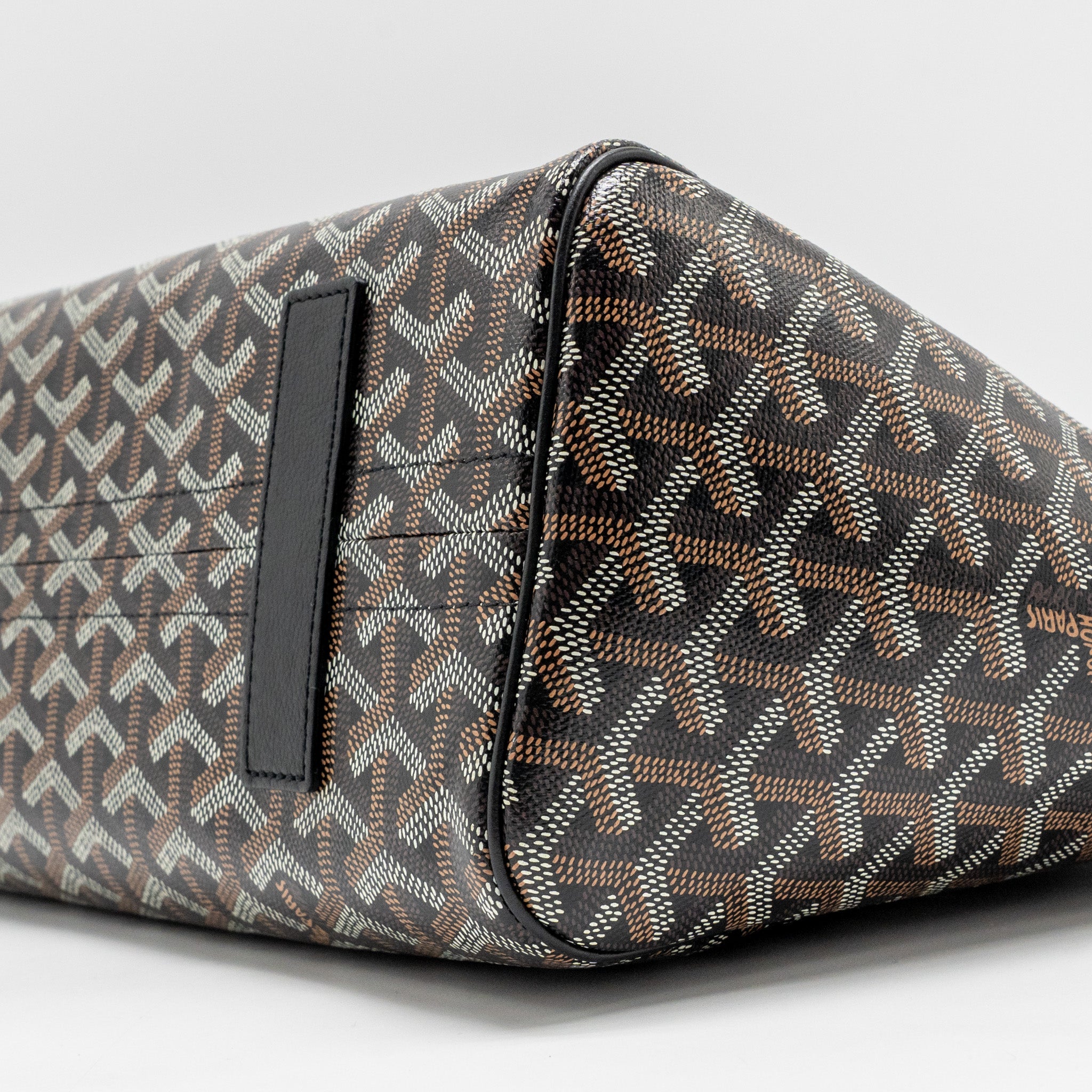 GOYARD ROUETTE TOTE BAG GOYARDLINE CANVAS/CALFSKIN BLACK SHW