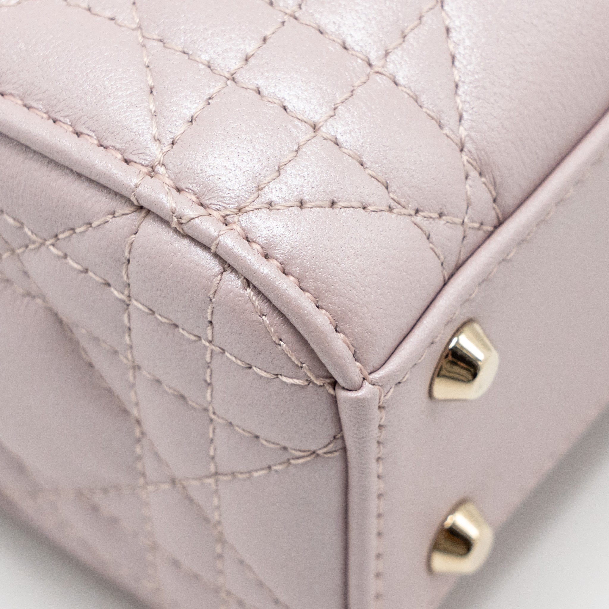 DIOR MINI LADY DIOR LAMBSKIN LIGHT PINK LGHW