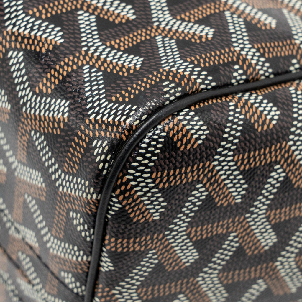 GOYARD ROUETTE TOTE BAG GOYARDLINE CANVAS/CALFSKIN BLACK SHW