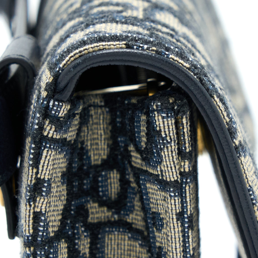 DIOR SADDLE BELT POUCH BLUE OBLIQUE JACQUARD GHW