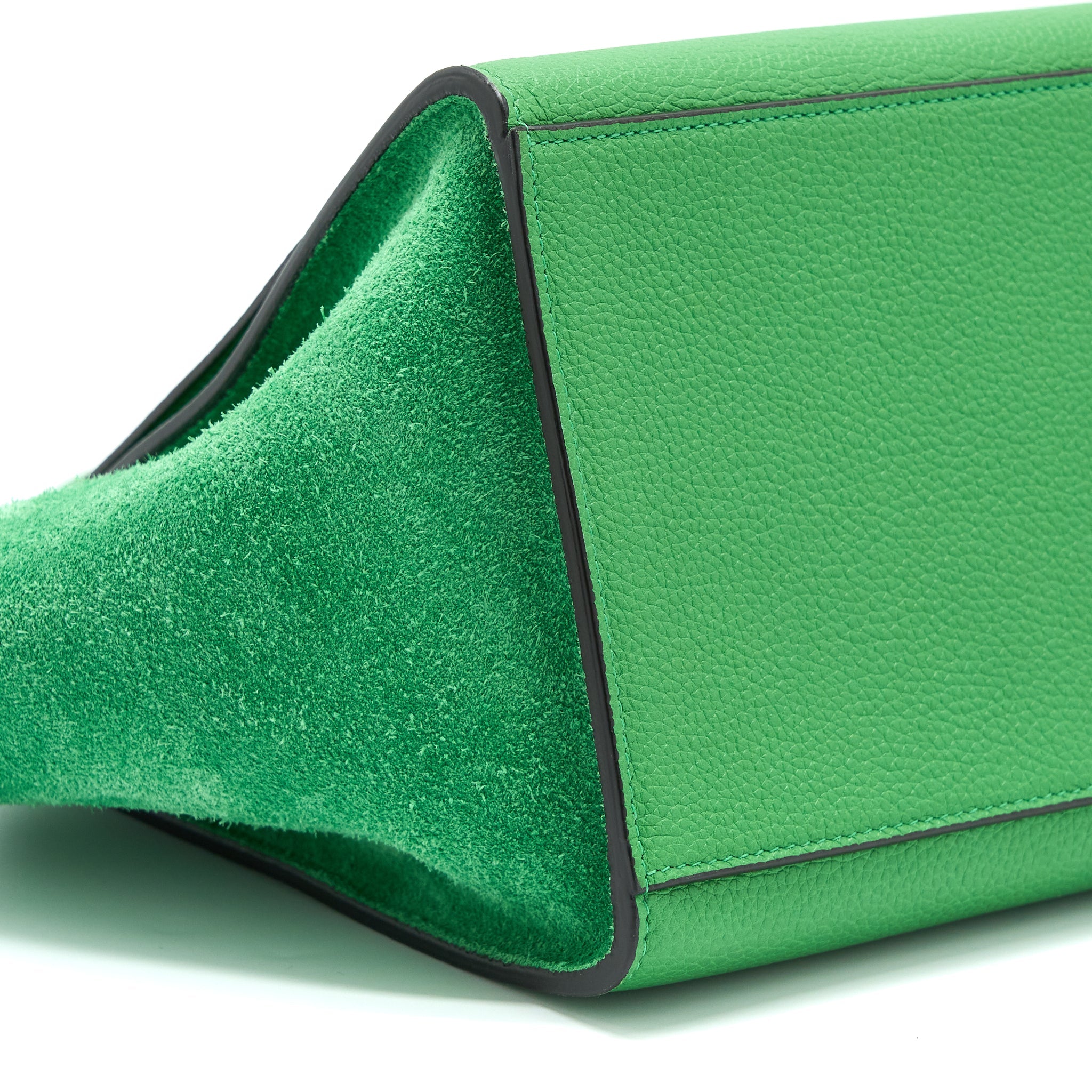 CELINE SMALL TRAPEZE BAG CALFSKIN/SUEDE GREEN SHW