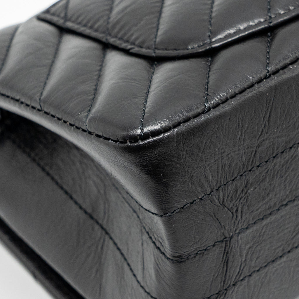 CHANEL MINI 2.55 REISSUE CHEVRON CALFSKIN SO BLACK