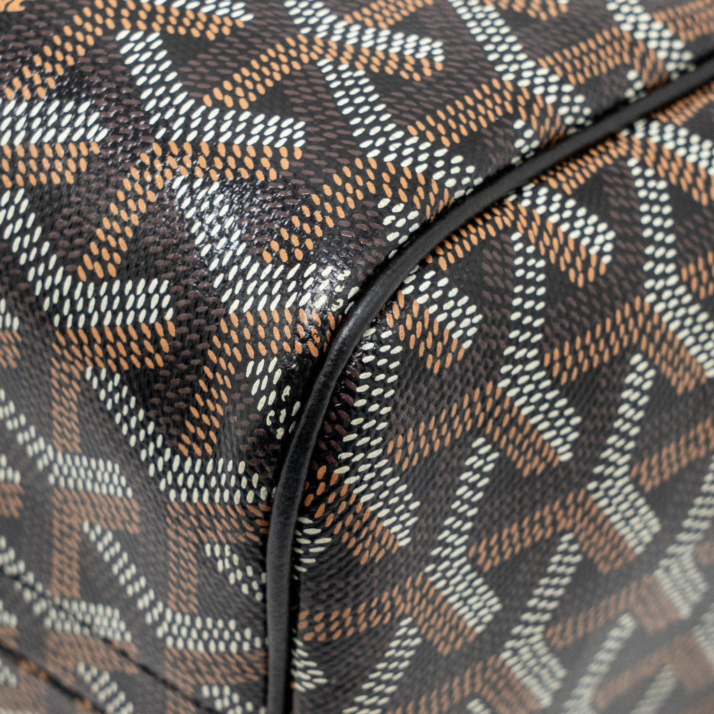 GOYARD ROUETTE TOTE BAG GOYARDLINE CANVAS/CALFSKIN BLACK SHW