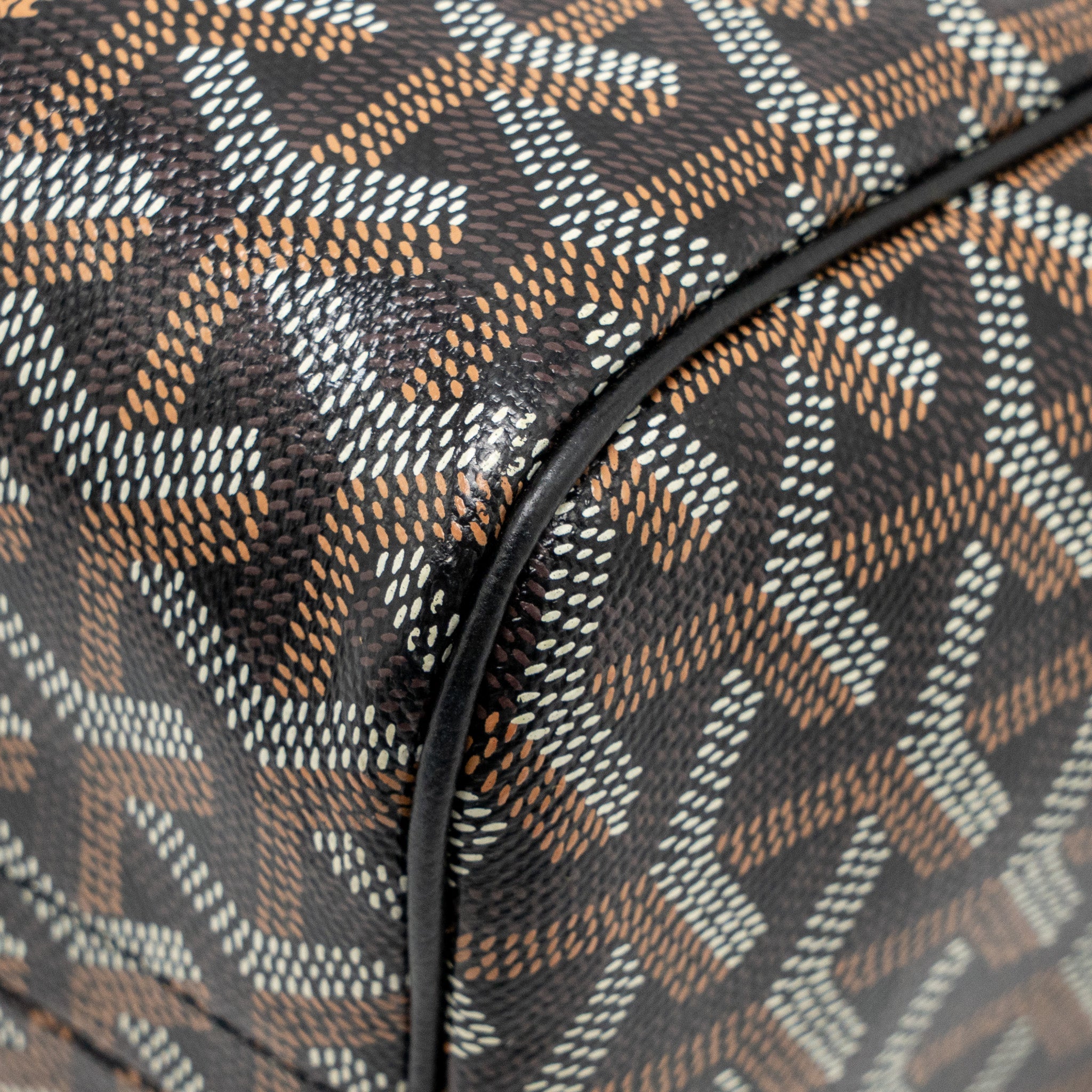 GOYARD ROUETTE TOTE BAG GOYARDLINE CANVAS/CALFSKIN BLACK SHW