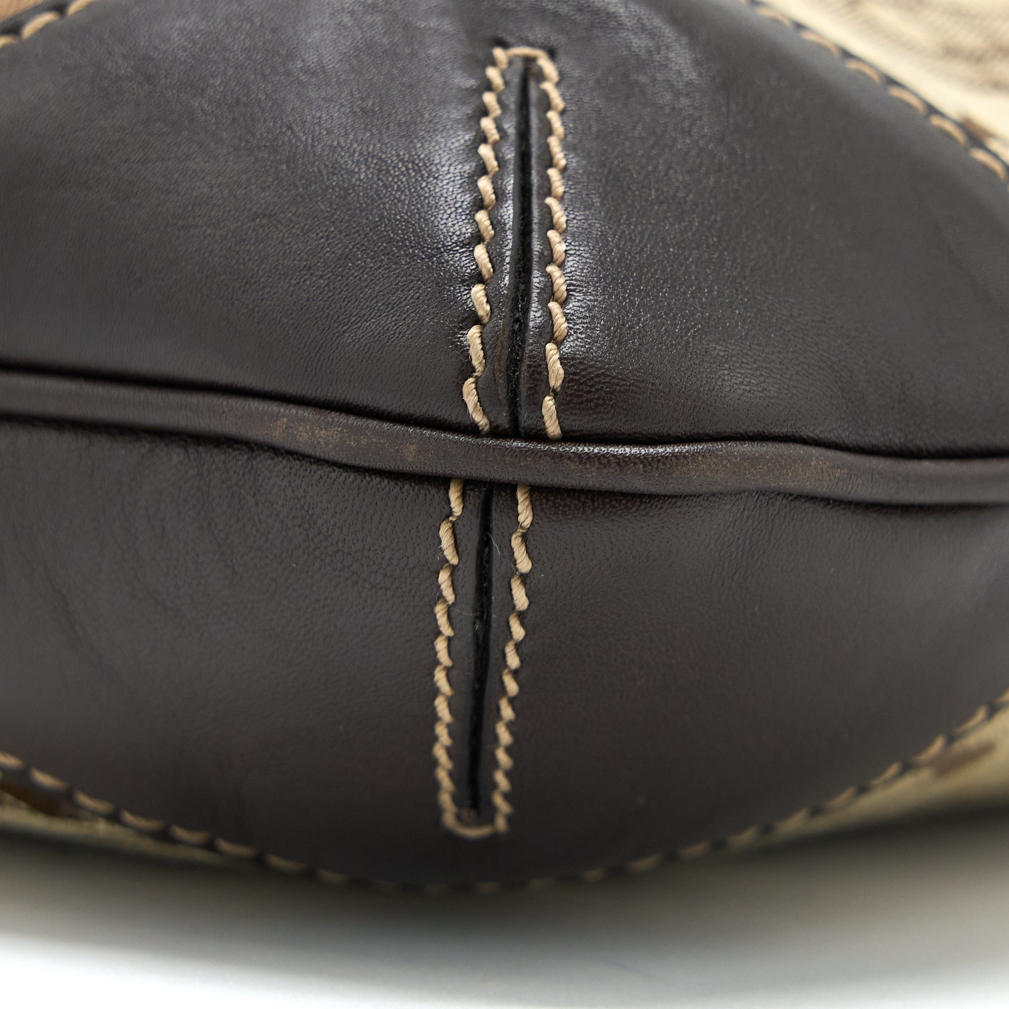 GUCCI VINTAGE HOBO BAG CANVAS/LEATHER MULTICOLOUR