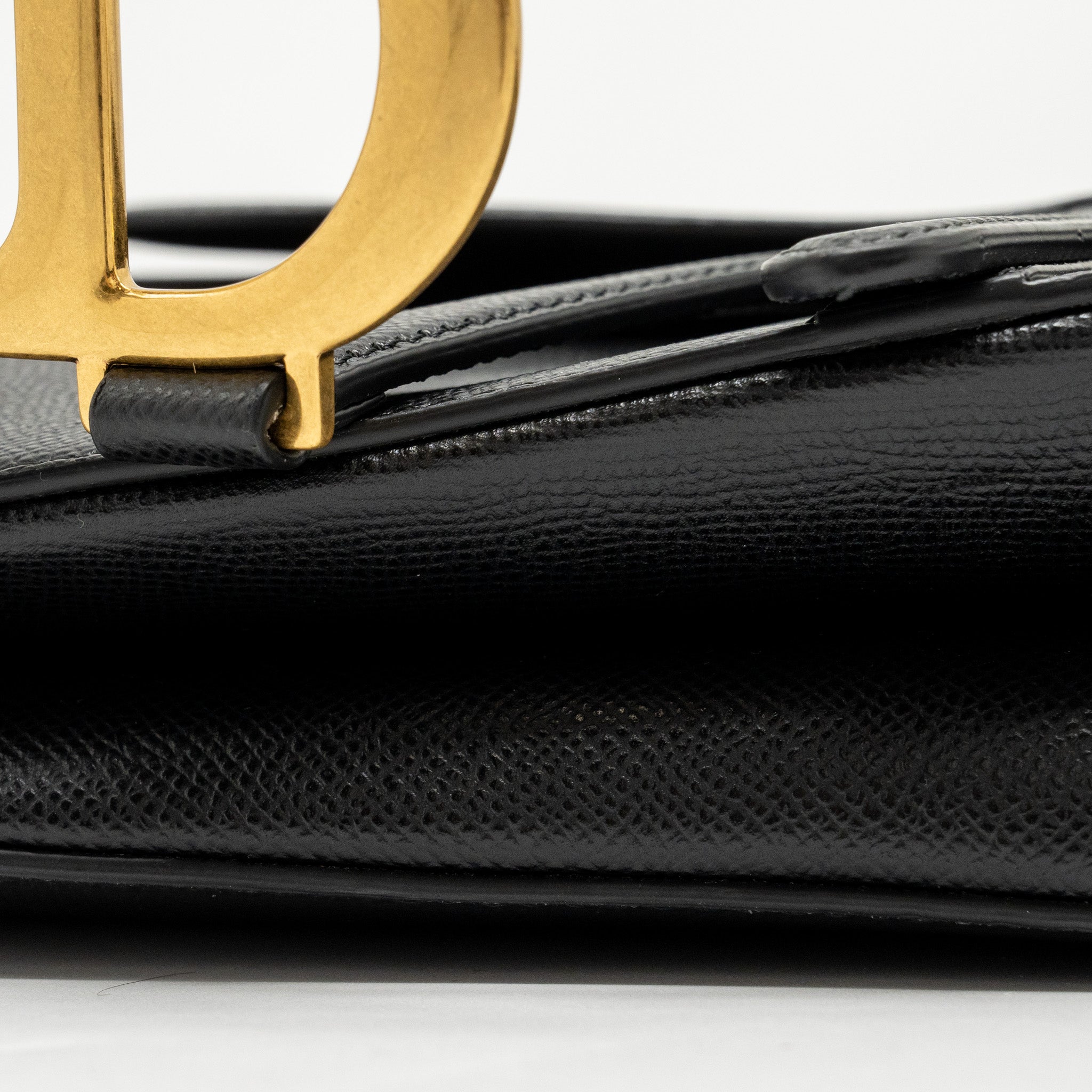 DIOR MEDIUM SADDLE BAG CALFSKIN BLACK GHW