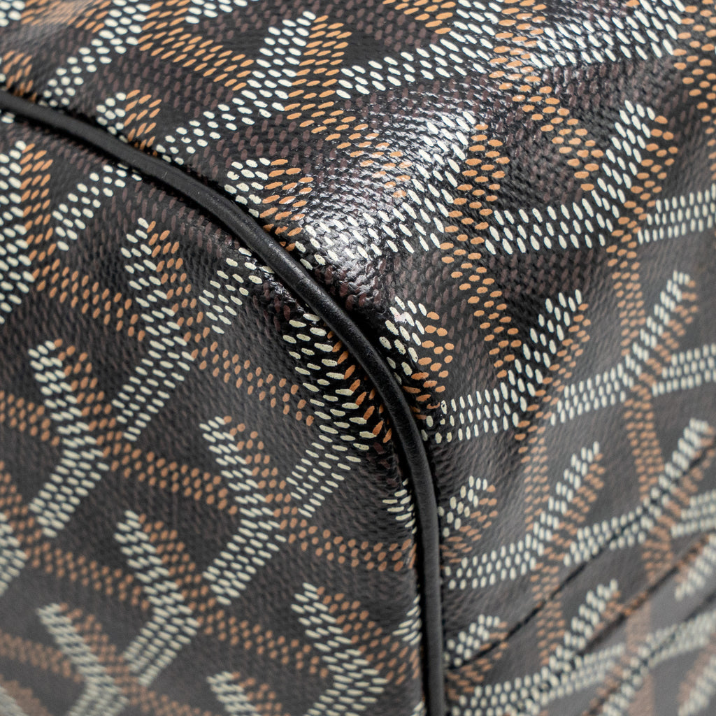 GOYARD ROUETTE TOTE BAG GOYARDLINE CANVAS/CALFSKIN BLACK SHW