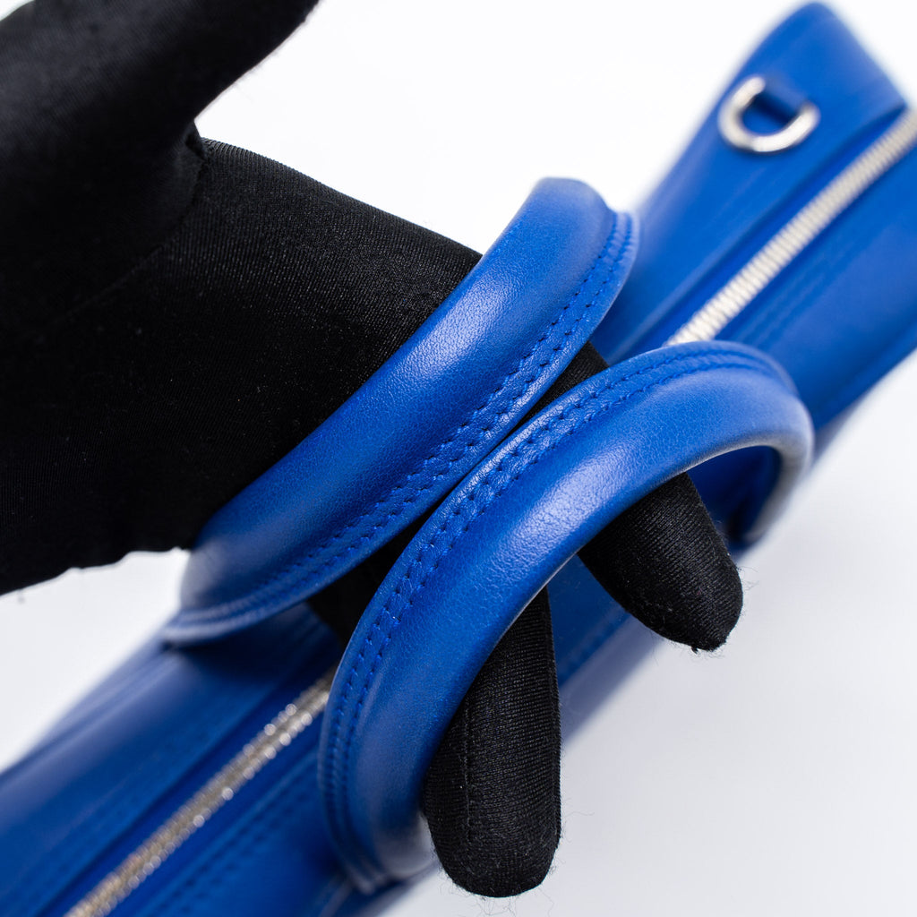 BALENCIAGA TRIANGLE DUFFLE BAG CALFSKIN BLUE SHW