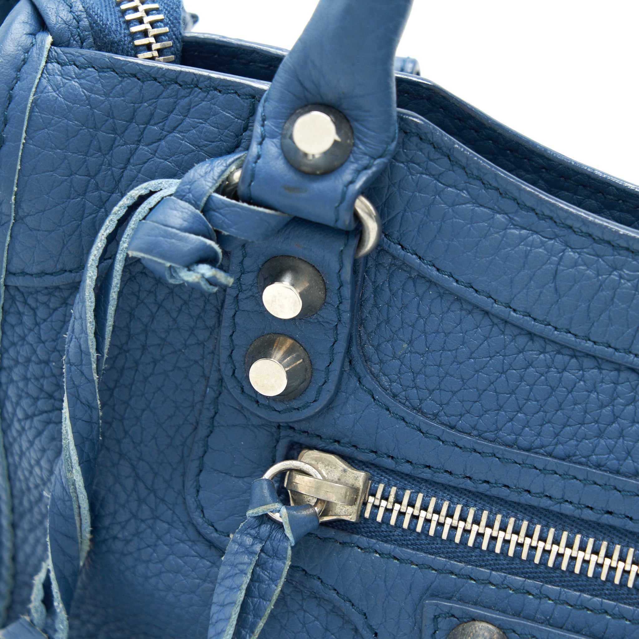 BALENCIAGA MINI CITY BAG BLUE SHW