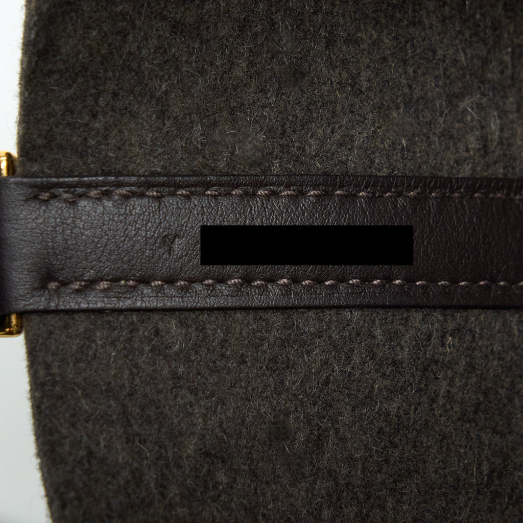 HERMES PICOTIN 18 FELT LOCK BAG EBENE GHW