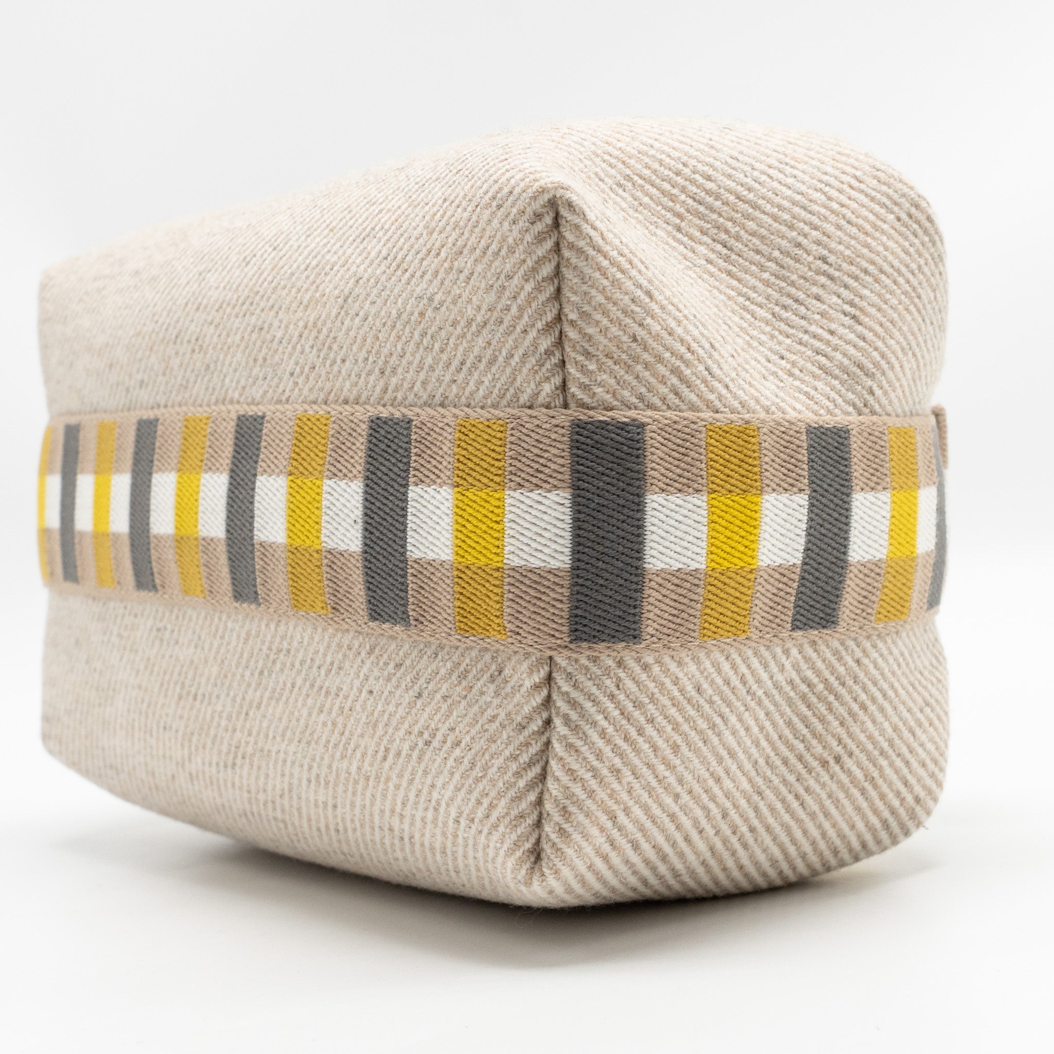 HERMES BRIDE-A-BRAC AU CARRE CASE, SMALL MODEL WOOL LIGHT BEIGE/ MULTICOLOUR SHW