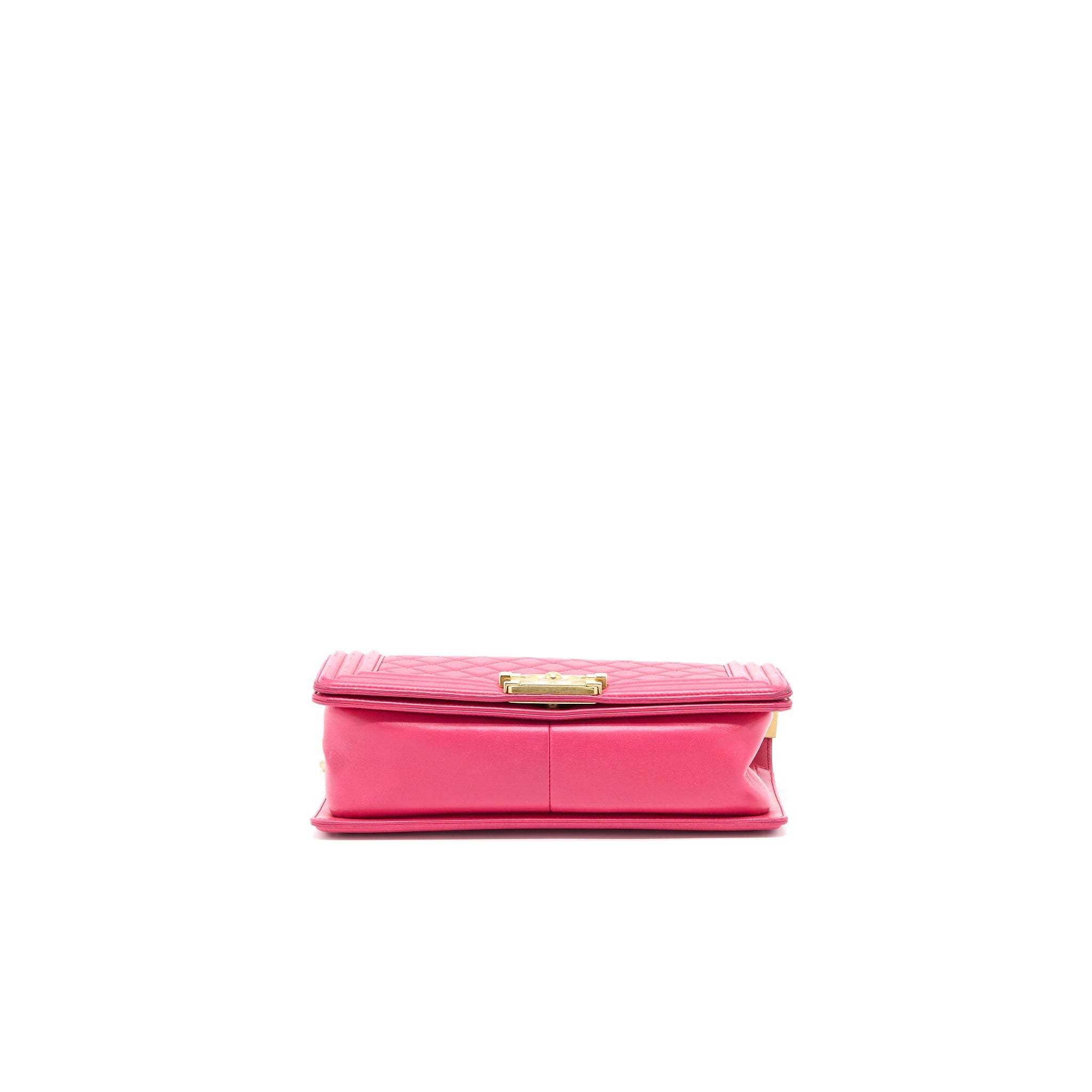 CHANEL MEDIUM BOY BAG LAMBSKIN PINK GHW