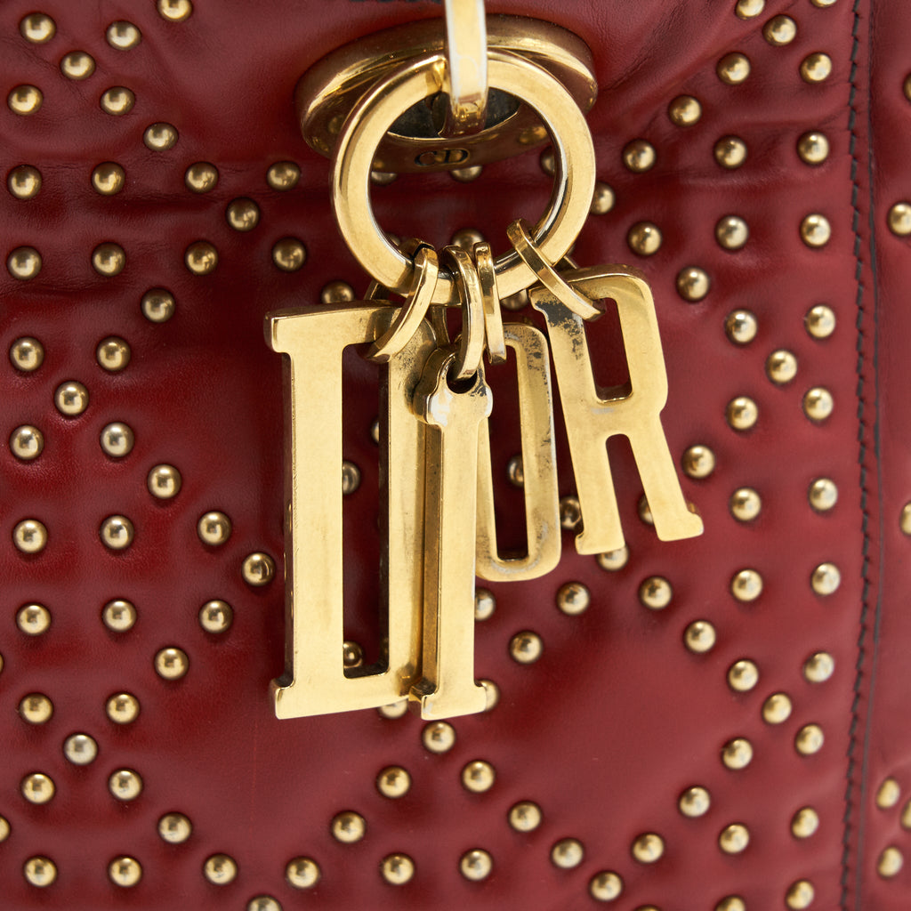 DIOR STUDDED LADY DIOR RED GHW