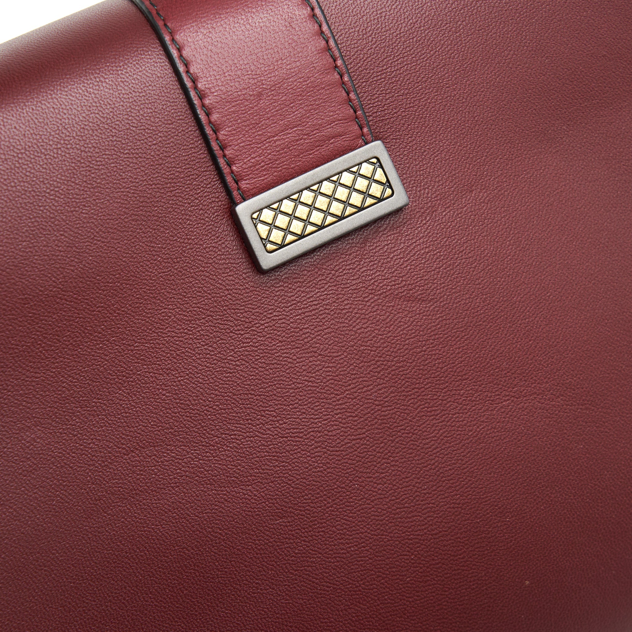 BOTTEGA VENETA PIAZZA TOP HANDLE BAG BURGUNDY