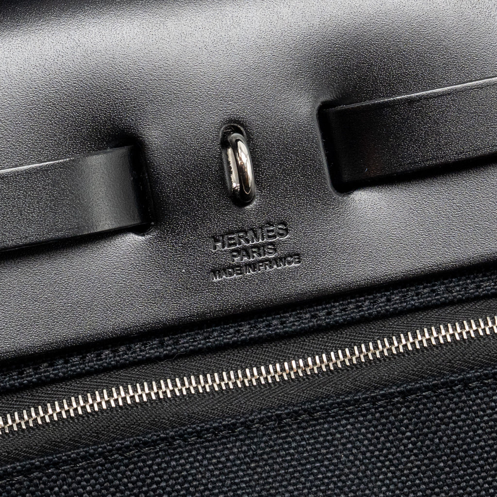 HERMES HERBAG 31 ZIP BAG CANVAS / HUNTER BLACK SHW