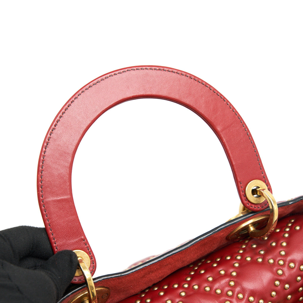DIOR STUDDED LADY DIOR RED GHW