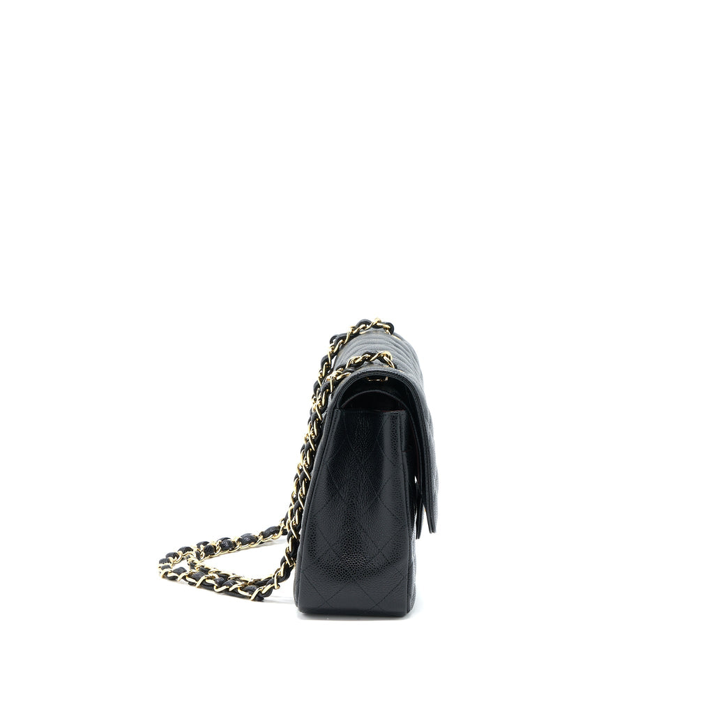 CHANEL CLASSIC JUMBO DOUBLE FLAP BAG CAVIAR BLACK GHW