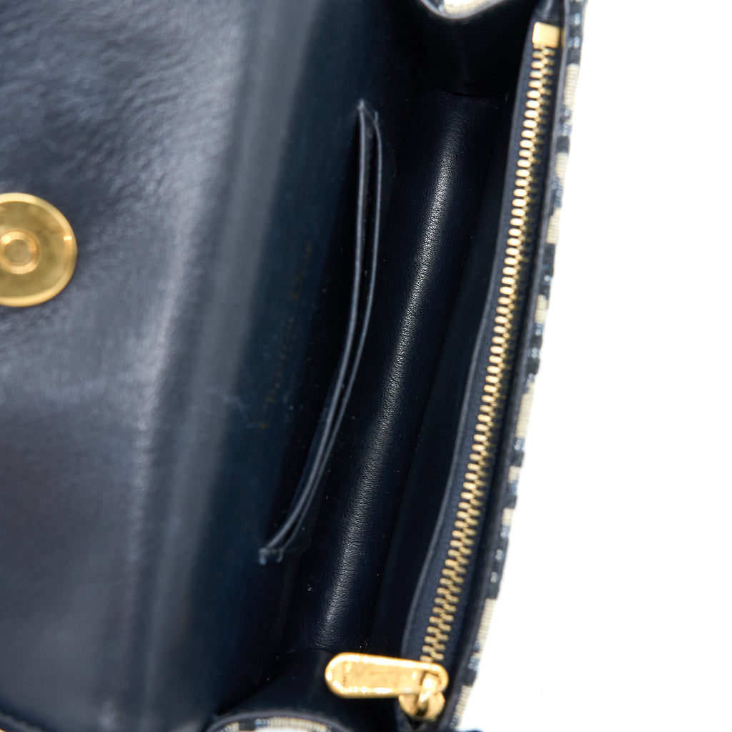 DIOR SADDLE BELT POUCH BLUE OBLIQUE JACQUARD GHW