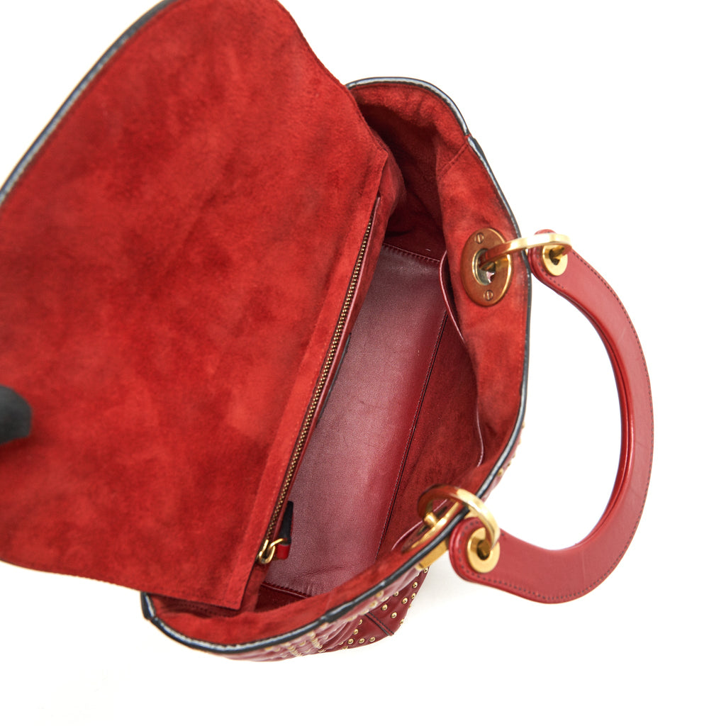 DIOR STUDDED LADY DIOR RED GHW