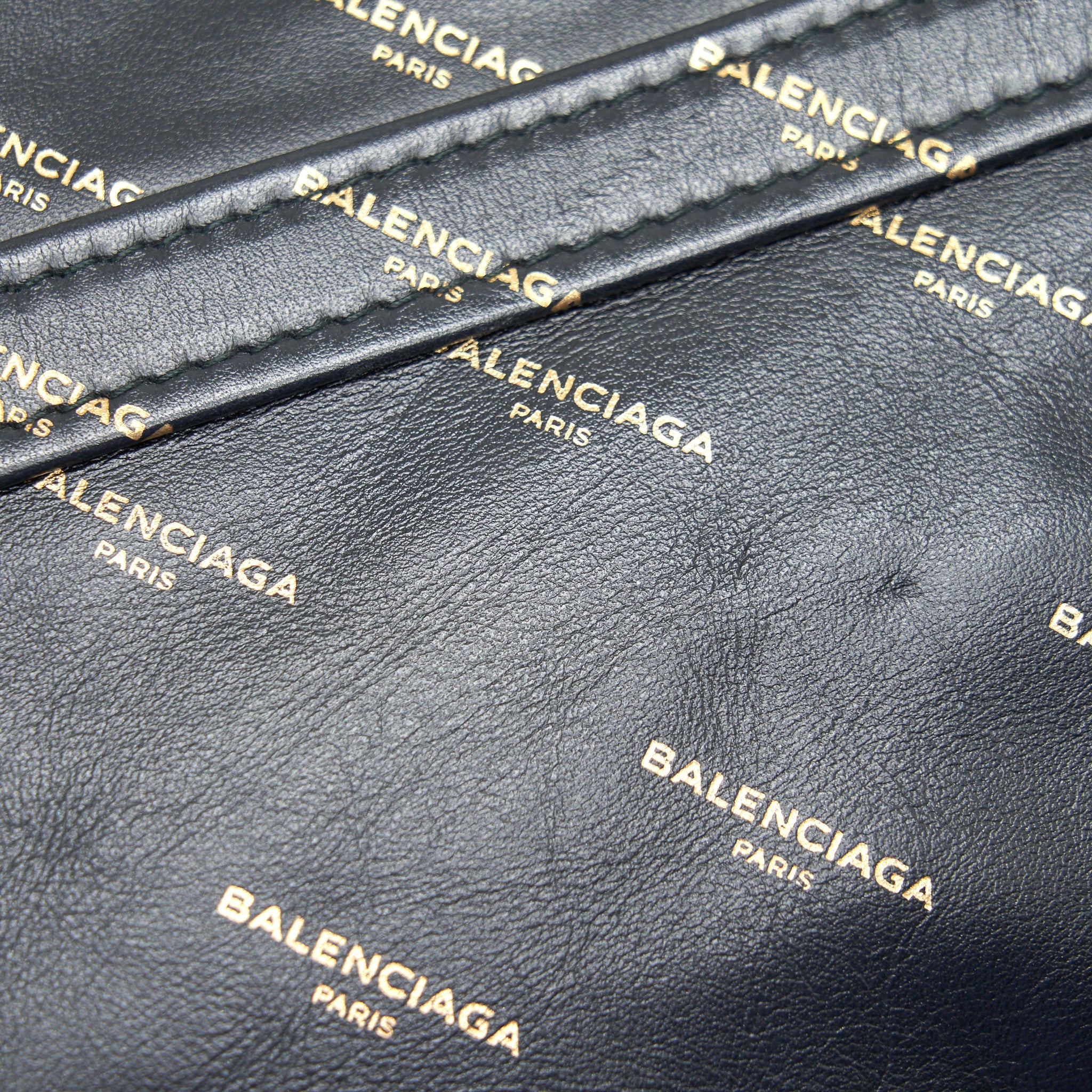 BALENCIAGA LOGO PRINTED BAZAR SHOPPER M LEATHER BAG