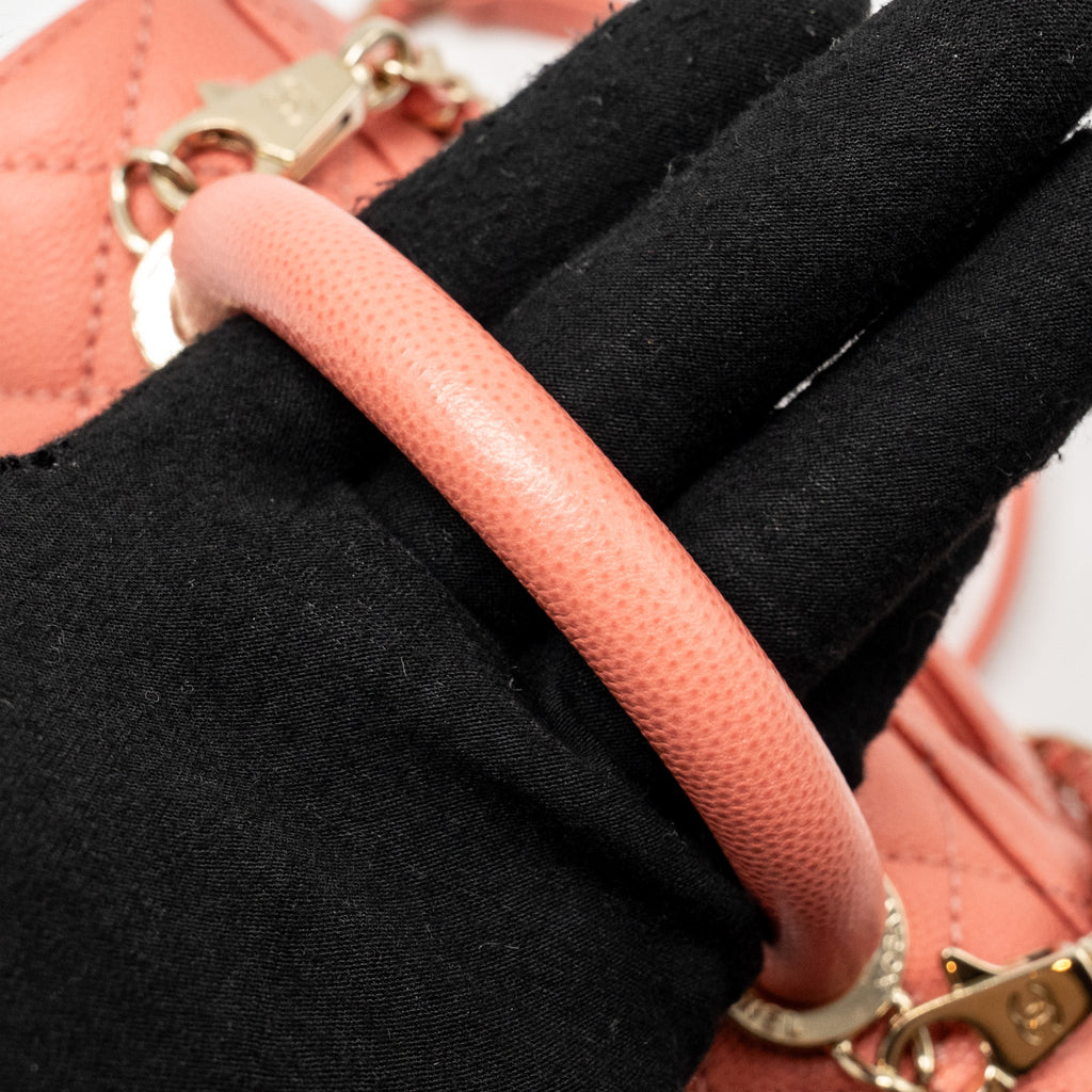 CHANEL MINI COCO HANDLE CAVIAR PINK LGHW (MICROCHIP)