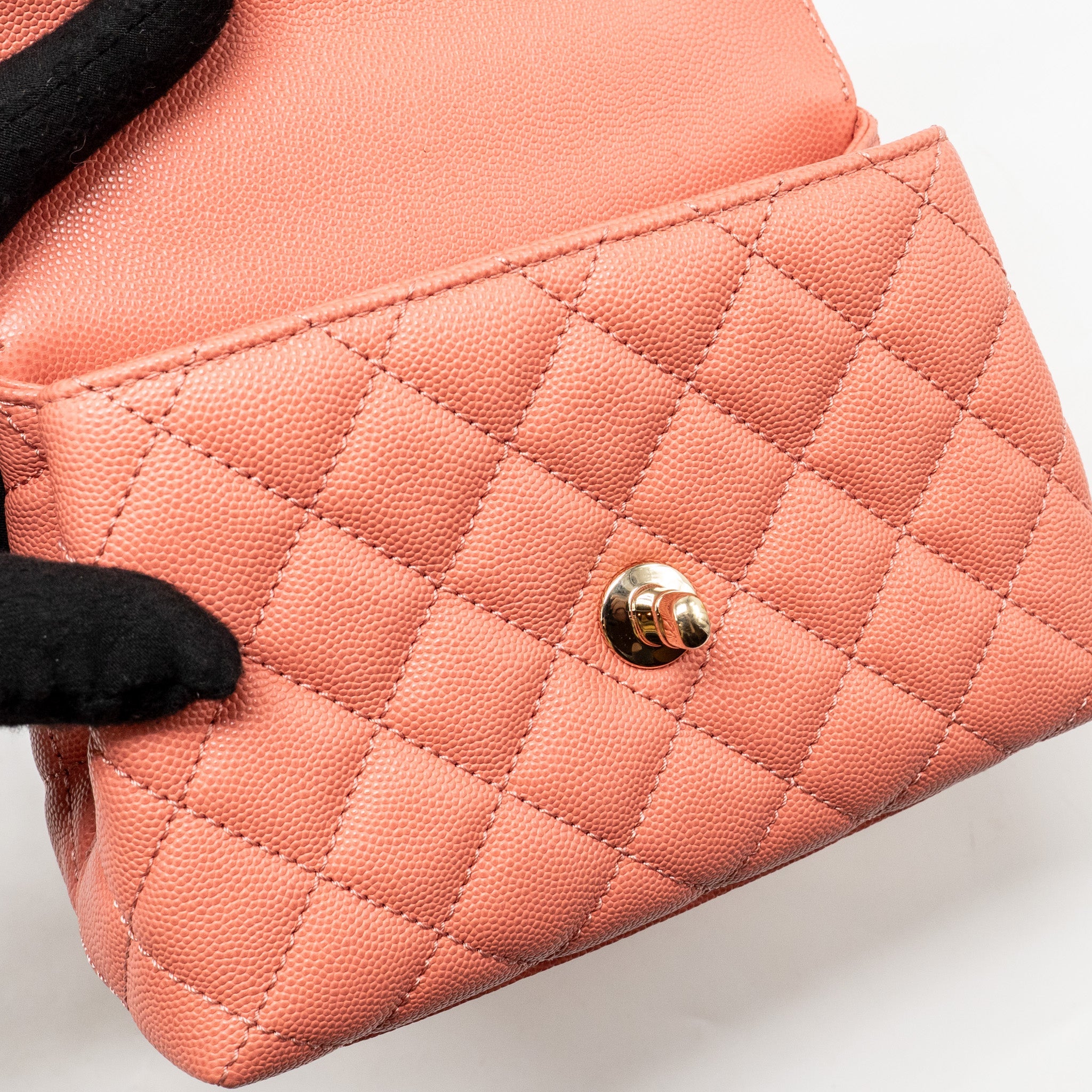 CHANEL MINI COCO HANDLE CAVIAR PINK LGHW (MICROCHIP)