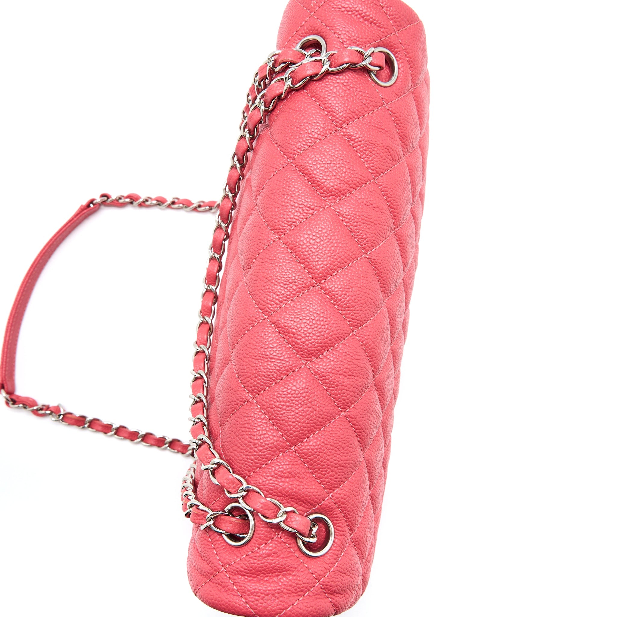 CHANEL EASY FLAP BAG CAVIAR PINK SHW