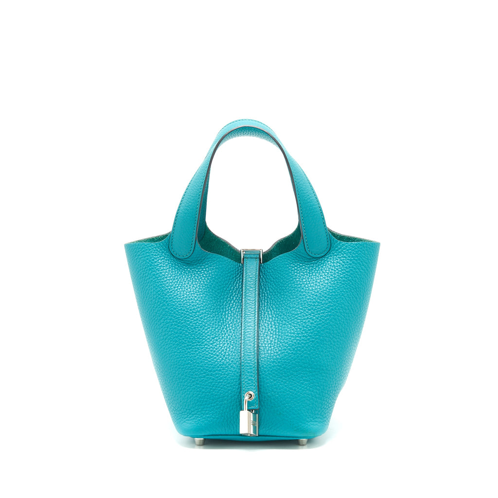 HERMES PICOTIN 18 LOCK BAG 7F BLUE PAON SHW