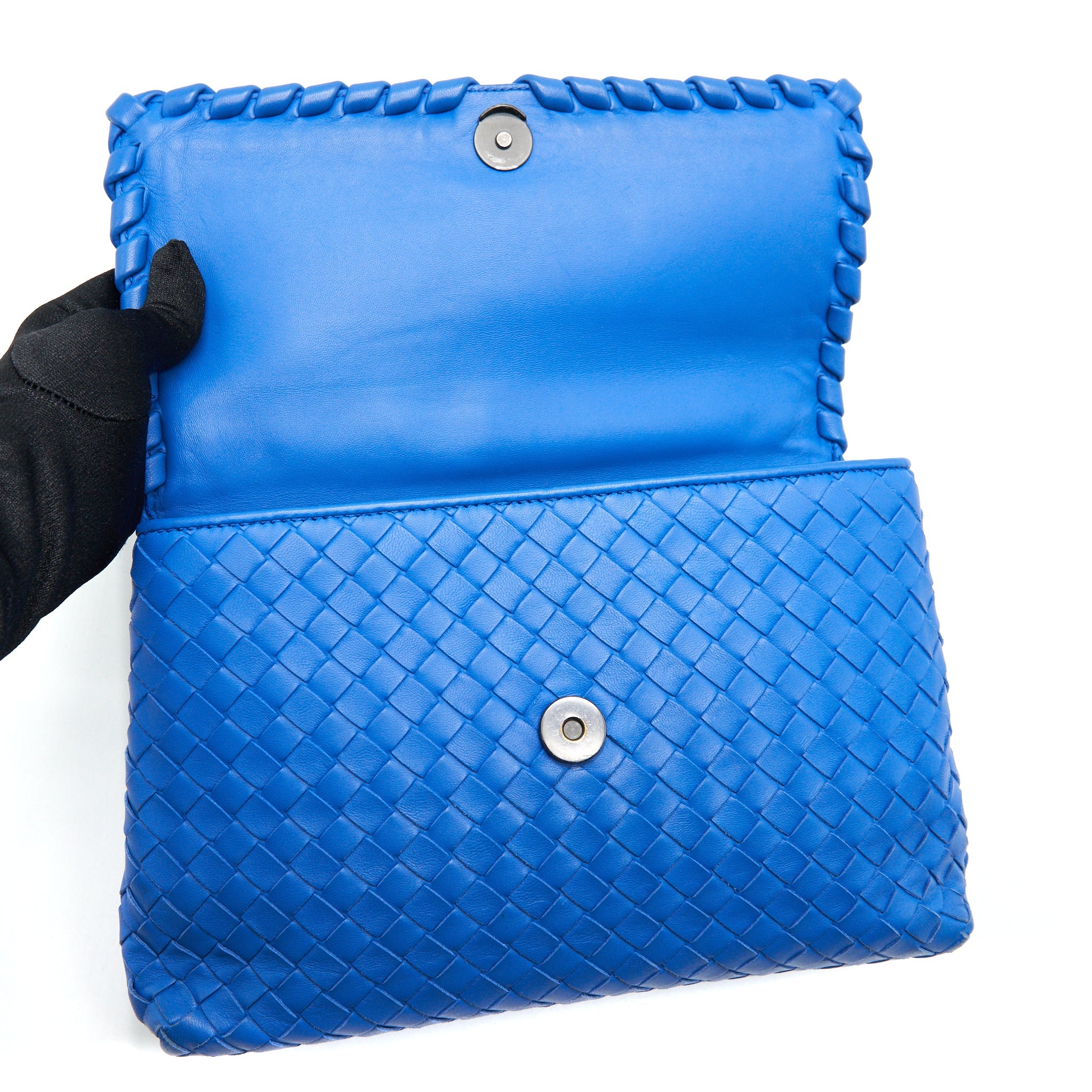 BOTTEGA VENETA OLYMPIA BAG SMALL BLUE
