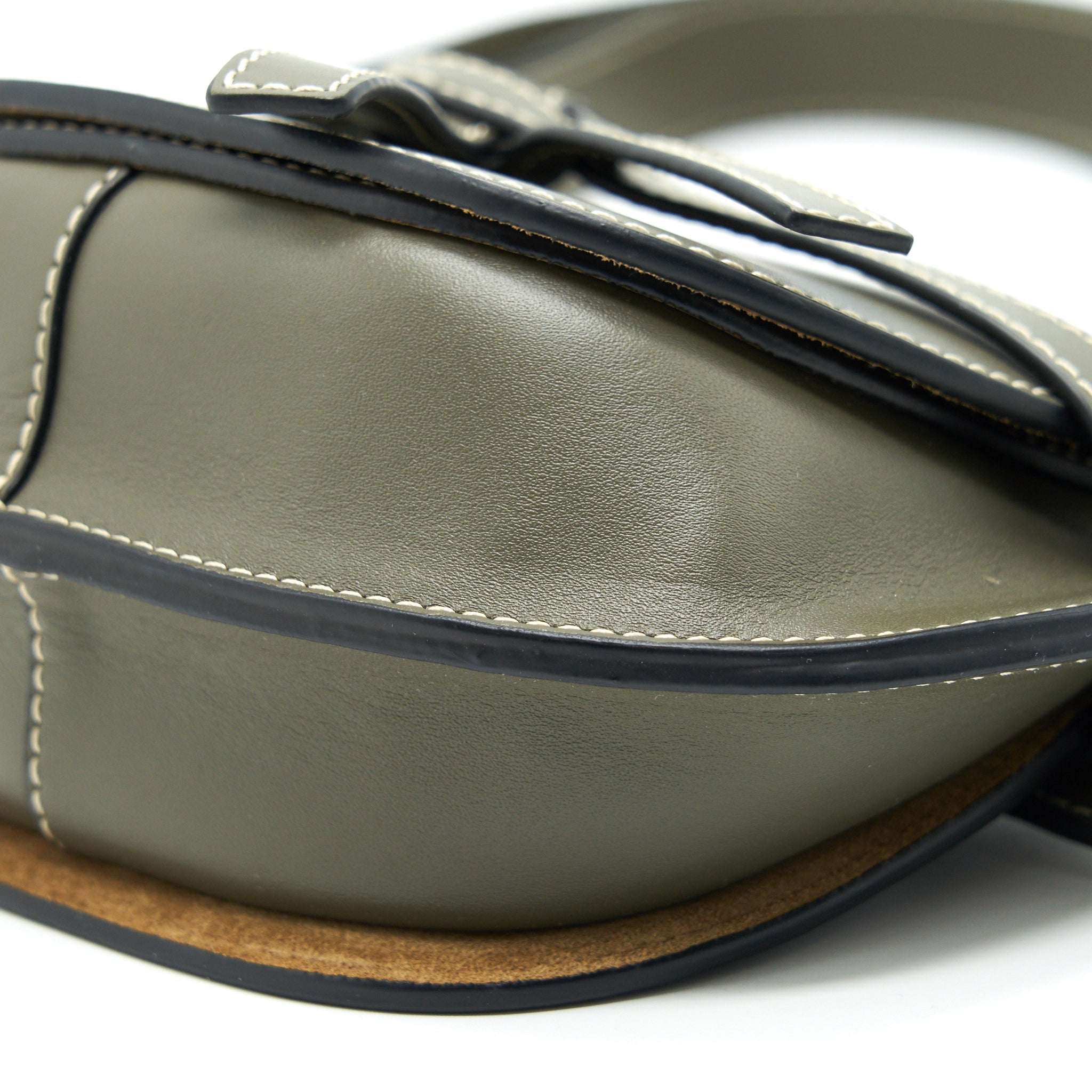 LOEWE GATE MINI LEATHER BELT BAG OLIVE GREEN